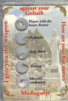 5 stones card from
Medjugorje